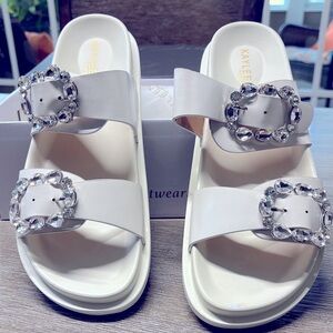 White Women's Slide Sandals